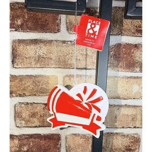 New Place & Time Red & White Megaphone Novelty Christmas Ornament Cheer